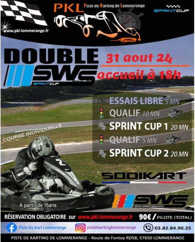 Double GP à Lommerange le 31 août 2024 ouvert à tout public sur nos karting de location.