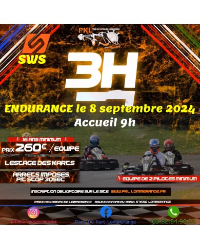 Endurance de karting, sur nos karting de location à Lommerange, le 8 septembre 2024